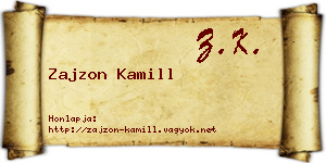 Zajzon Kamill névjegykártya